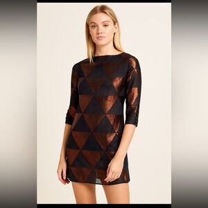 Mike Gonzalez shimmer geometric mini dress